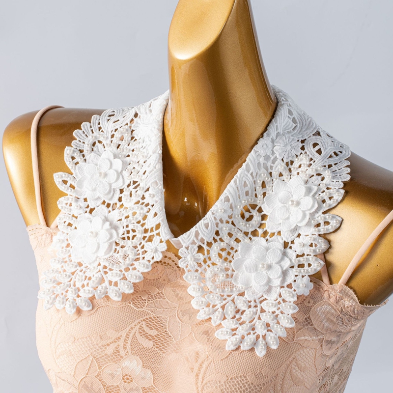 Shirts - Oyma Detaylı, Çıkarılabilir, Sahte Yaka, İnci