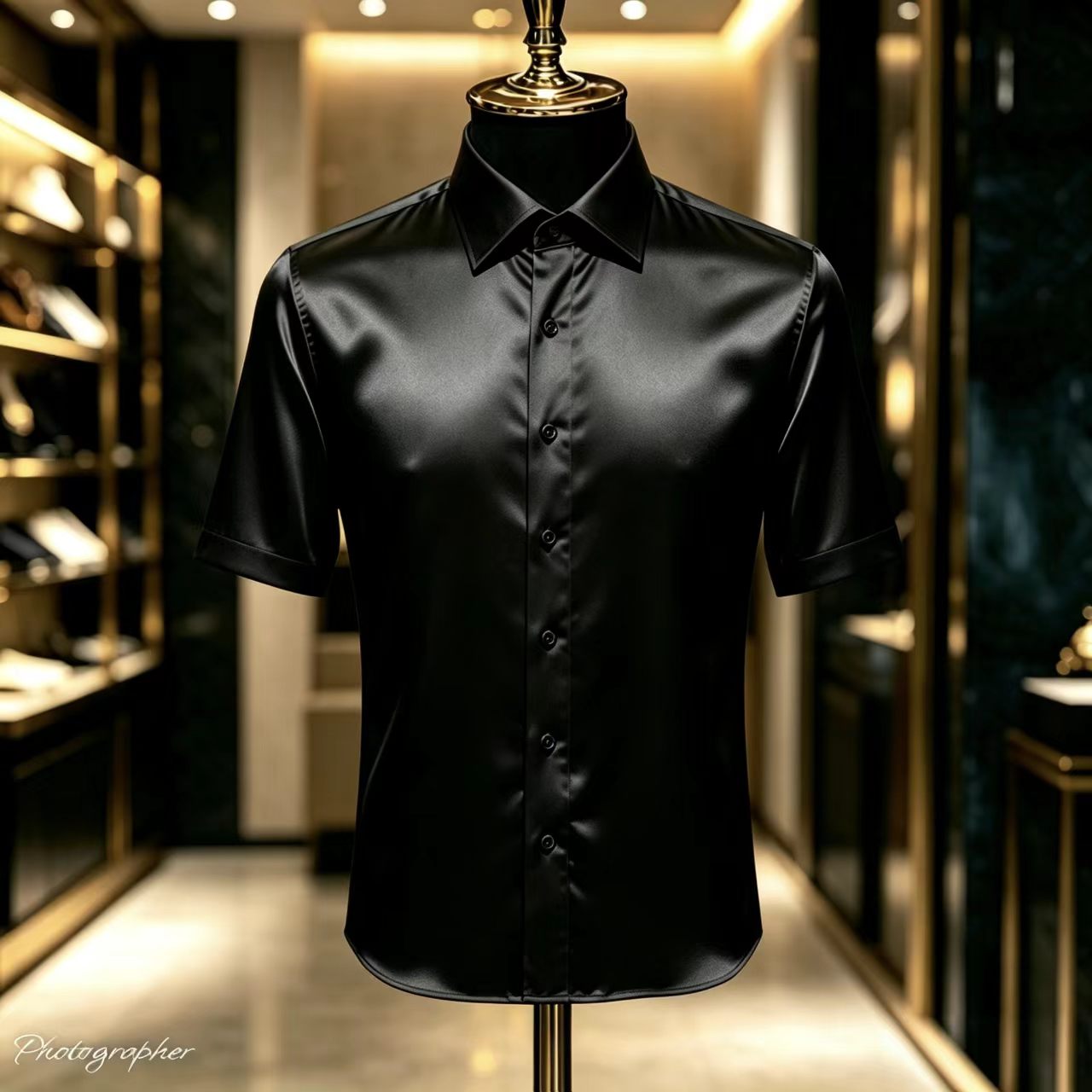 Men's Solid Color Satin Short- - Mens Satin Silk Dress Shirt incelemesi ve fiyatı